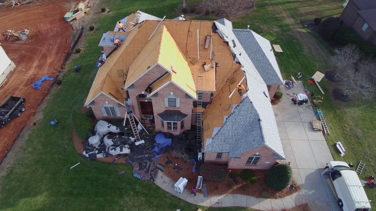 Full roof tear-off down to the deck