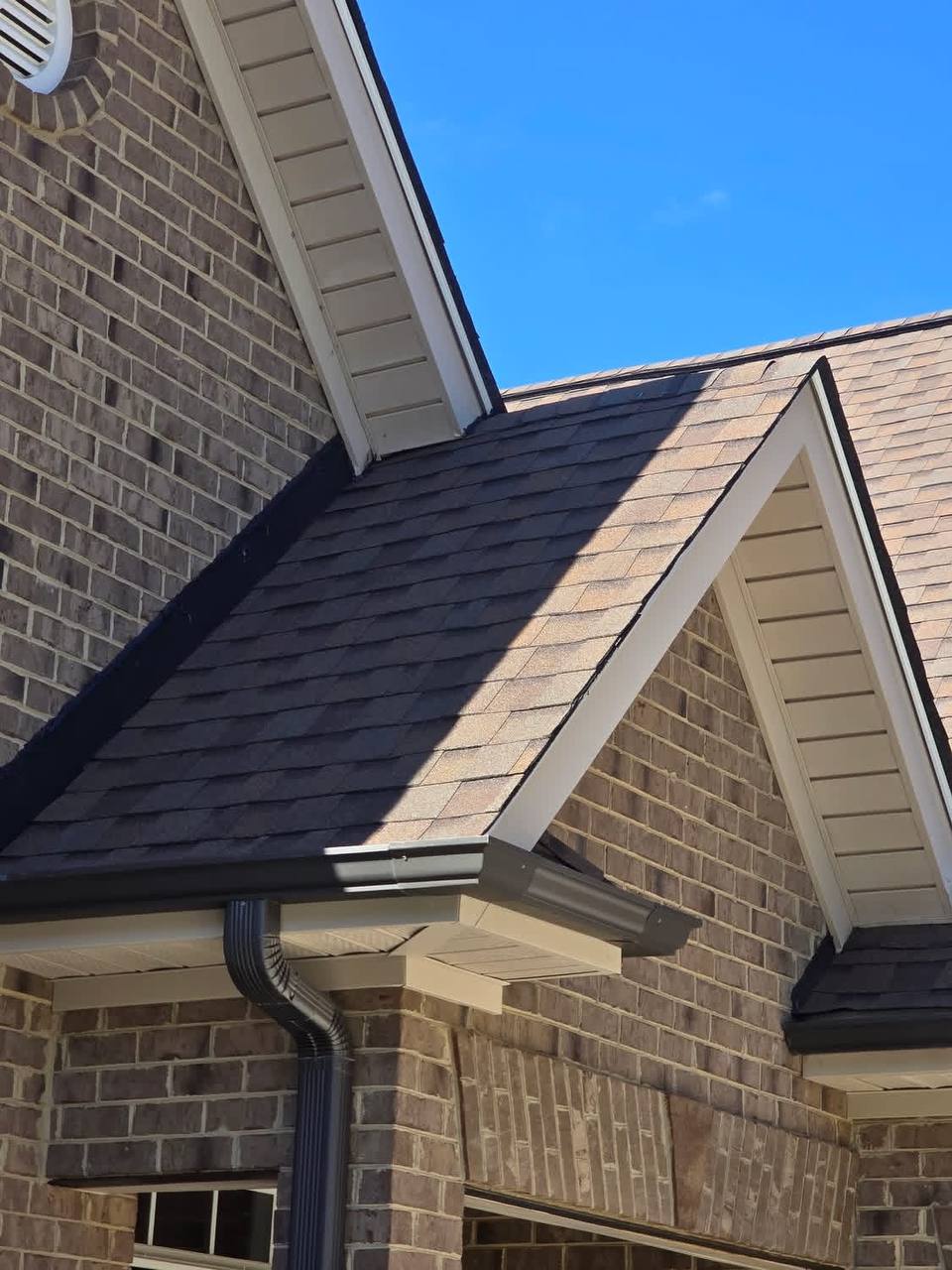 Finished roof replacement, new shingles installed