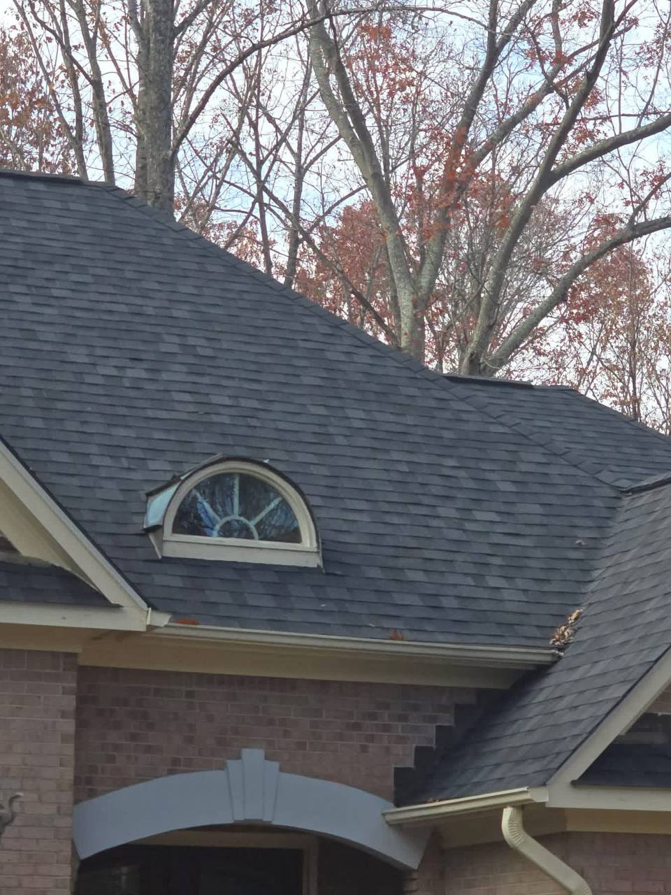 Completed roof replacement on a home