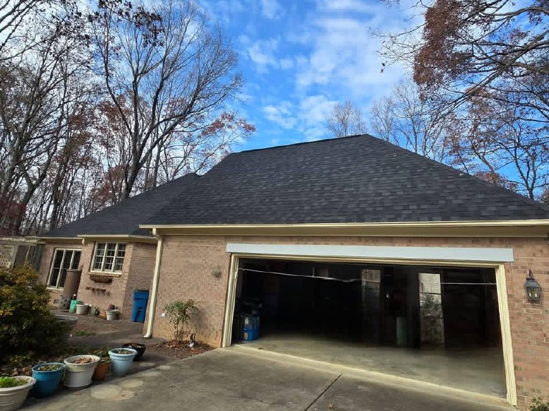 Freshly replaced roof on a home, project complete